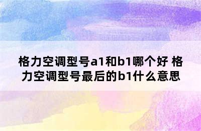 格力空调型号a1和b1哪个好 格力空调型号最后的b1什么意思